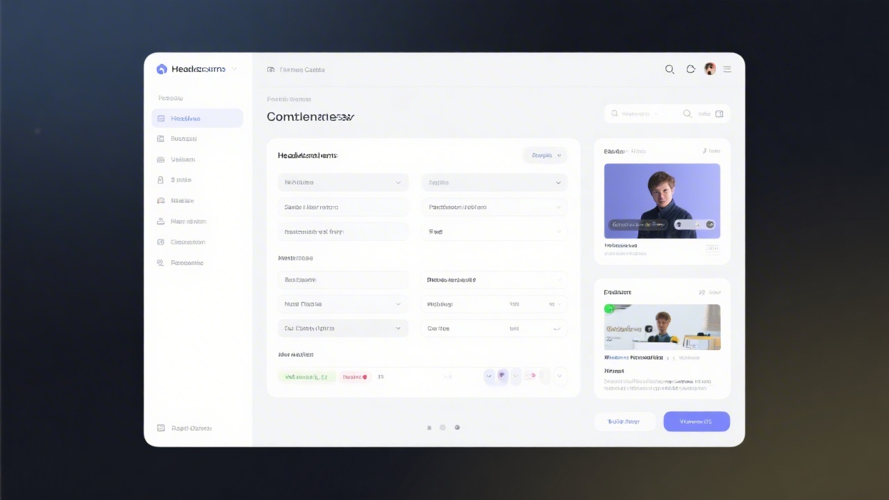 Content editor interface with structured fields and preview panel, clean UI design, showing how a headless CMS supports fast updates to a modern website.